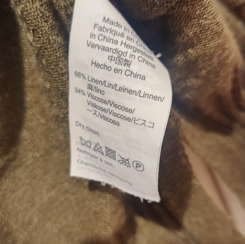 J Crew XS women's linen blend open front cardigan